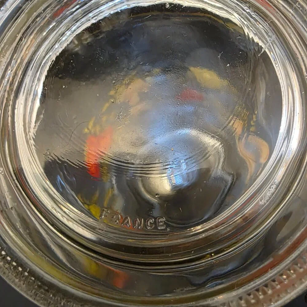 Vintage Spice Of Life Arc France Clear Glass Storage Jar Mushrooms Tomatoes 1.5L